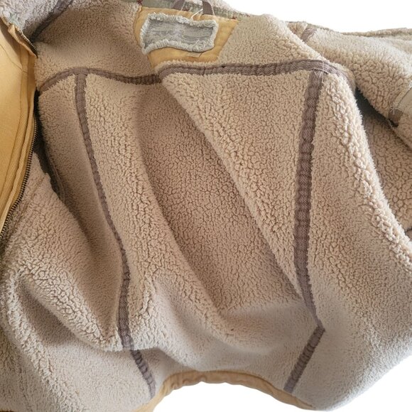 Twist chammara Mustard Yellow Sherpa-Lined Jacket‎ With Zipper Front & Pockets M - Picture 9 of 12